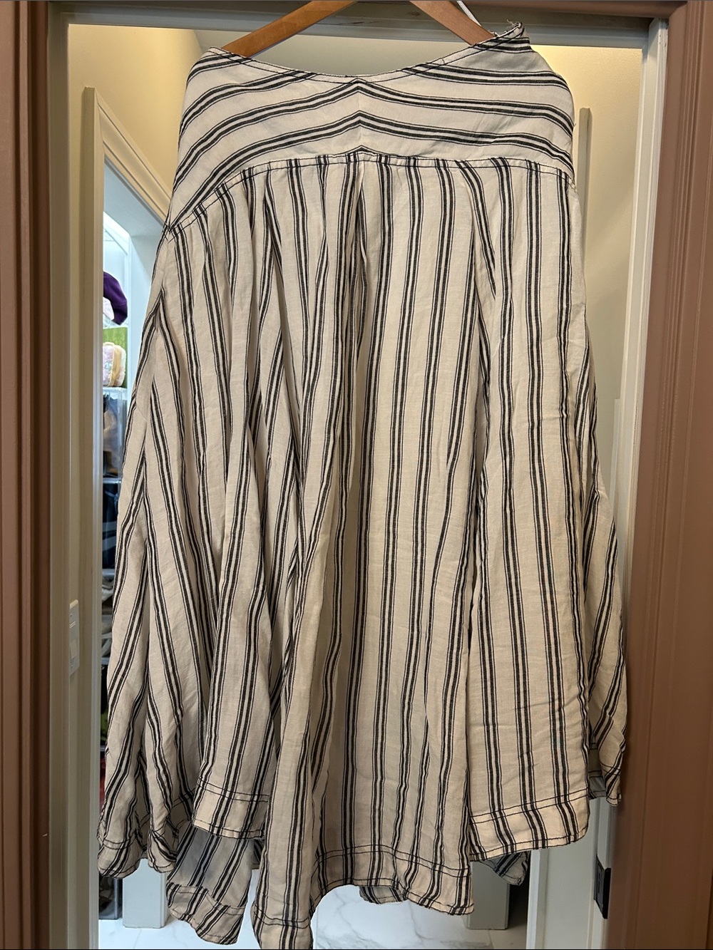 Anthropologie Striped Cotton Maxi Skirt in White and Black